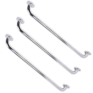 Imagem de Alça Apoio 70 Cm Barra Inox Kit 3 Uni Suporte Acessibilidade Gestante Idoso Criança Deficiente