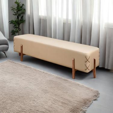 Imagem de Recamier Luxo Madeira Maciça Eros Bege Claro