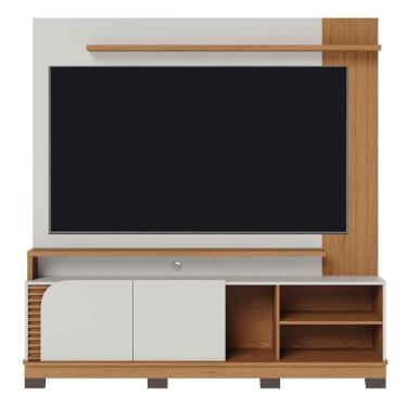 Imagem de Painel Home Theater Jureli 2 Portas 1.8 Até 75 Polegadas Off White Matte - Freijó