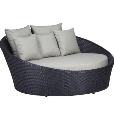 Imagem de Chaise Sofá Livia Para Varanda Jardim Piscina Trama Original Preto