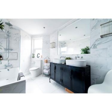 Imagem de Kit Com 5 Barras Moldura De Teto Rodateto De Poliestireno M9 Metro Linear 10m Branco