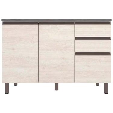 Imagem de Balcão Bartira Cristal Mdp 15mm 2 Portas 3 Gavetas 1 Pratele Freixo