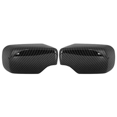 Imagem de X AUTOHAUX Par Exterior Carro retrovisor Capa Espelho de Porta de invólucro Espelho Espelho Cobertura Boné Padrão de Fibra de Carbono para BMW E46 1998-2005