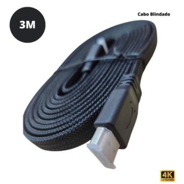 Imagem de Cabo Hdmi HdTV Full Hd 4K 3D Alta definição Resolução Versão 2.0 3 Met