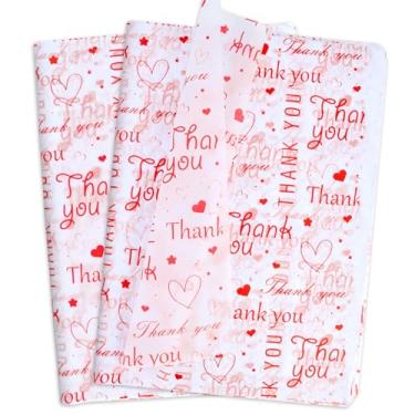 Imagem de Hi Sasara 50 Folhas De Papel Seda Vermelho Para Agradecimento, Pequenas Empresas, Embalagem Vermelha, Sacolas Presente, Vermelho, 14 X 20" (Vermelho)