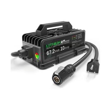 Imagem de BeasTrek Carregador Rápido De Bateria 67,2 V 10 A Para Segway Dirt Ebike E Sur-Ron X Lightbee, Adaptador Energia Íons Lítio À Prova D'Água Com Ventilador Resfriamento, Eficientes