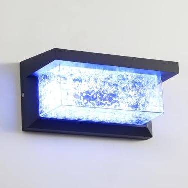 Imagem de Wrasse Luminária De Parede Externa 20 W, Arandela Moderna Para Varanda, 120 V, Externa, Montagem Azul, Com Fio, Porta Entrada Casa/Garagem