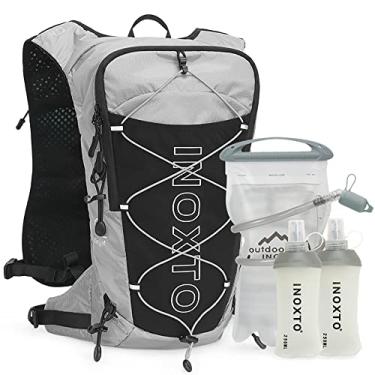 Imagem de INOXTO Mochila De Hidratação Inoxto, Com Reservatório Água 2L À Prova Vazamento, Colete Corrida Masculino, Para Ciclismo, Motocross, Trilha Escalada (Preto E Cinza)