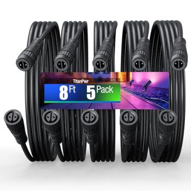 Imagem de TitanPwr Extensão De Cabo À Prova D'Água 8 Pés (Pacote Com 5) Para Luzes Externas Philips Hue 24 V, Compatível Lily Spot, Calla Pathway, Pedestal E Luminária Parede Impress, Conector Macho-Fêmea, Pa