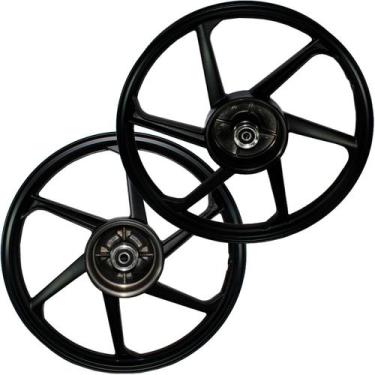 Imagem de Par de rodas de alumínio liga leve freio a tambor CG125 Fan Titan KS K