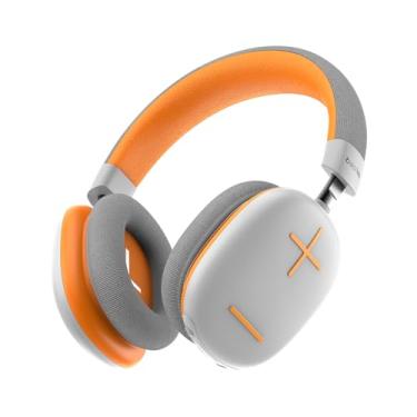 Imagem de Basike Fones De Ouvido Sem Fio, Headphone Bluetooth on-ear com Microfone, Até 50 Horas de Música, HQ182B (Laranja Branco)