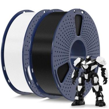 Imagem de Filamento de impressora 3D SUNLU PETG 1,75 mm 2 kg Pacote preto+branco