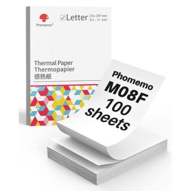 Imagem de Papel térmico Phomemo US Letter Folding 216x279mm 100 folhas