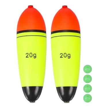 Imagem de YELARXI Boias deslizantes de pesca, boias de espuma EVA com contas de peixe, flutuação de 20 ml, adequada para poleiro, carpa, rolhas, água salgada, água doce (pacote com 2, vermelho/amarelo)