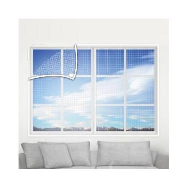 Imagem de Tela Mosquiteira para Janelas e Portas, Poliéster, 65x65cm, Proteção contra Insetos