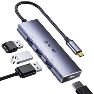 Imagem de Hub USB 3.0 com HDMI – Hub USB C 4 em 1 com HDMI 4K, USB 3.0 3 portas super velocidade 5Gbps, adaptador multiportas para laptop, PC, MacBook Pro/Air, iMac, iPhone 15 Pro/Pro Max, monitor