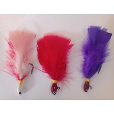 Imagem de KIT C/10 ISCA ARTIFICIAL SAN FISH STREAMER JIG DE PENA 20g, Vermelho, 