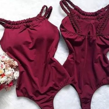 Imagem de Body alça trançada fecho em baixo feminino com bojo - Filó Modas, g, B