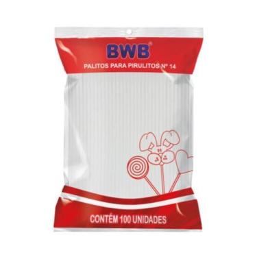 Imagem de 100 Palito para Pirulito Plástico 14cm - AAZ, Branco