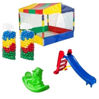 Imagem de Piscina De Bolinhas 1,50 Com 1000 Bolinhas Escorregador Médio Gangorra