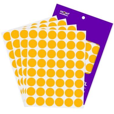 Imagem de PARLAIM Adesivo redondo fluorescente laranja de 2,5 cm, 720 peças, adesivo permanente, código de cores, etiquetas adesivas para escritório, sala de aula, garagem