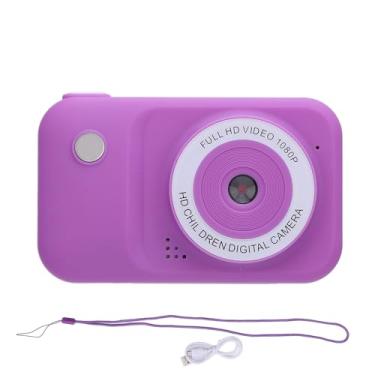 Imagem de Câmera de vídeo digital 3MP HD Lente dupla AutoFocus Compact Portable Câmera fofa com tela de 2 polegadas MP3 para crianças presentes de aniversário para crianças (Roxo)