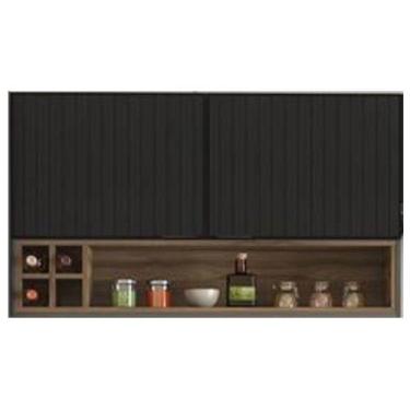 Imagem de Armário Aéreo 2 Portas Exclusive 120cm Itatiaia Preto - Estrela Móveis