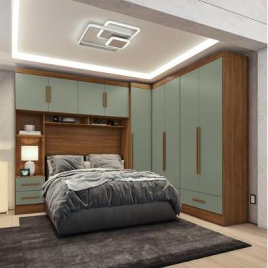 Imagem de Quarto Modulado Casal Completo 4 Peças 5 Portas 4 Gavetas com Maleiro 