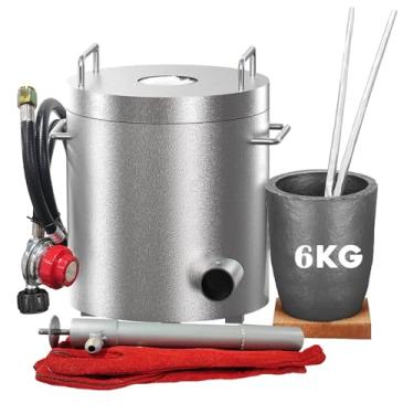 Imagem de Kit de fundição de fundição de propano de 6 kg, fundição de grande capacidade, fundição de refinação de fundição de fundição de 1300°C/1,300.0 °C, para reciclagem de sucata de metal, fundição de cobre