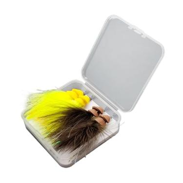 Imagem de Deevoka 4 peças iscas de pesca com mosca, anzóis de pesca com mosca, iscas artificiais portáteis realistas para pescador, biônicas para lúcios e robalos no