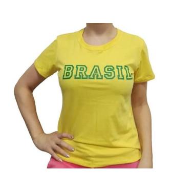 Imagem de Camiseta feminina babylook P ao GG Brasil Copa do Mundo - Bella Toft, 