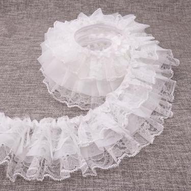 Imagem de Acabamento de renda elástica com babados brancos para decoração de casamento nupcial, costura e artesanato (AIETSYEI)