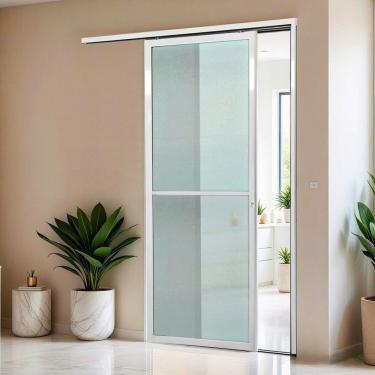 Imagem de Porta De Correr Suspensa 210x90cm Vidrao Dir L.25 Brimak Branco