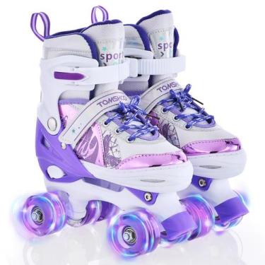 Imagem de Patins TOMSHOO para meninas, crianças, crianças, iniciantes, roxos