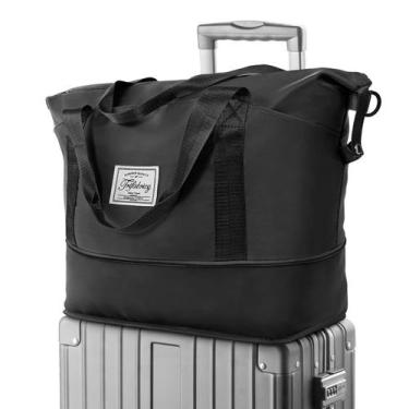 Imagem de Mochila de viagem Trifabricy Large impermeável preta para mulheres