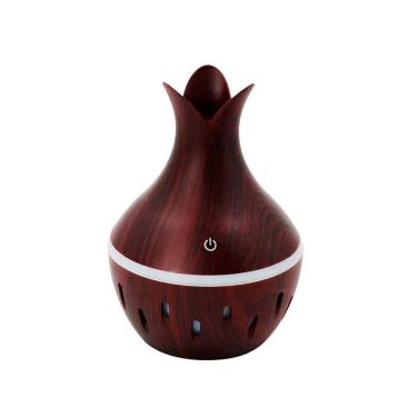 Imagem de Purificador De Ar Umidificador De Ambiente Difusor Usb Com Luzes Led Colorido Vaso Rajado