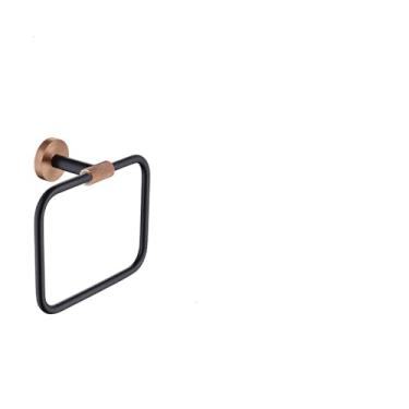 Imagem de Conjunto de banheiro em ouro rosa - ganchos para saboneteira e suporte de papel higiênico - ferragens de montagem em parede, anel para toalha B