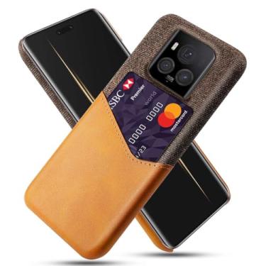 Imagem de Capa para Honor Magic6 Ultimate,Anti-deslizamento,Proteção contra quedas de 360°,Resistência à impressão digital,Tela e caso de couro PU com 1 slot de cartão atrás-Brown