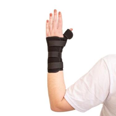Imagem de Órtese Curta com Tala para Punho e Polegar Mercur - Preta - Esquerda -