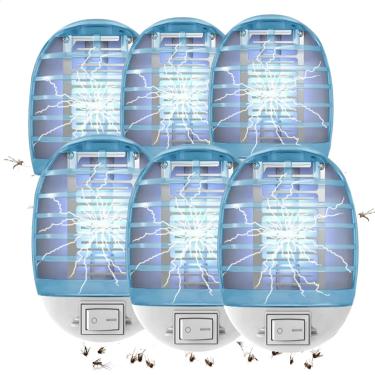 Imagem de Bug Zapper para ambientes internos, armadilhas para moscas, insetos voadores, armadilha eletrônica para insetos, assassino de mosquitos com luzes azuis para sala de estar, cozinha, quarto, escritório