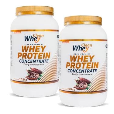 Imagem de Clean Whey Concentrate Classic 900g - 100% Whey Protein Concentrado (2 Potes 900g, Cacau 1,02Kg)