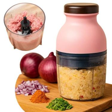 Imagem de Mini Moedor Elétrico Alho Cebola Alimentos Processador 110v Potente Su