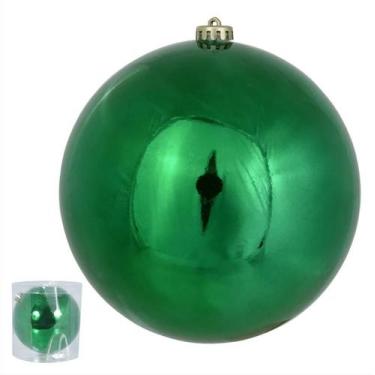 Imagem de Bola De Natal Verde Brilho 20cm Grandona Decoração Árvore - TOK DA CAS