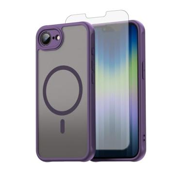 Imagem de Asuwish Capa de telefone para iPhone 16e/SE 2025/SE 4, compatível com Magsafe Magnetic, translúcido fosco traseiro, capa protetora à prova de quedas i Phone16e i16e 16 e SE4 4ª geração 16eCase