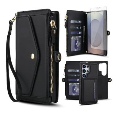 Imagem de Capa de telefone para Samsung Galaxy S25 Ultra 5G capa carteira compatível com Magsafe RFID protetor de tela transversal alça alça flip suporte cartão slot celular S25Ultra 25S S 25 25Ultra 6.9 2025