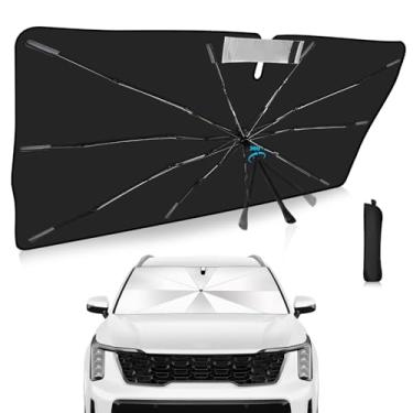 Imagem de Guarda-sol para para-brisa atualizado 2025, ajuste personalizado para Kia Sorento 2021-2025, capa de carro com proteção UV dobrável, escudo de chuva de emergência e protetor de painel - Acessório