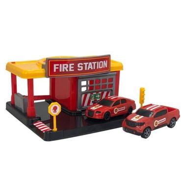 Imagem de Brinquedo Infantil Estação De Bombeiro Garagem + 02 Carros