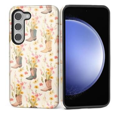 Imagem de Kapadiy Capa para Samsung Galaxy S24 FE [design de vaqueira ocidental] - Proteção dupla híbrida (silicone + policarbonato rígido) à prova de choque, capa protetora para homens e mulheres