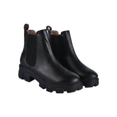 Imagem de Shoetopia Bota de cano curto feminina Bt-Local, Preto, 3 UK