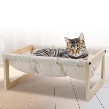 Imagem de EUIJOIP Cama para gatos com almofada lavável removível, cama de rede elevada para gatos de 24 cm, berço para cães/gatos com visibilidade de 360° com almofadas aconchegantes de inverno para gatinhos